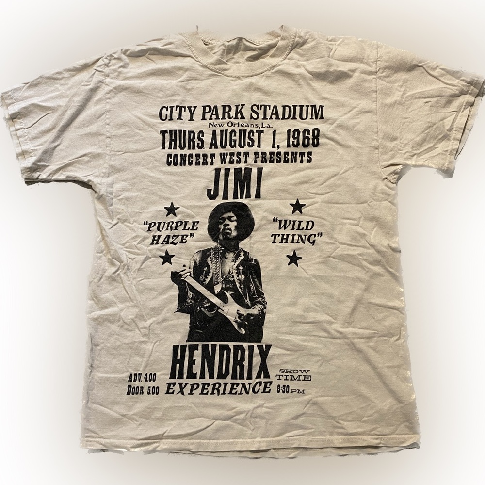 Jimi Hendrix, T shirt, color cream
